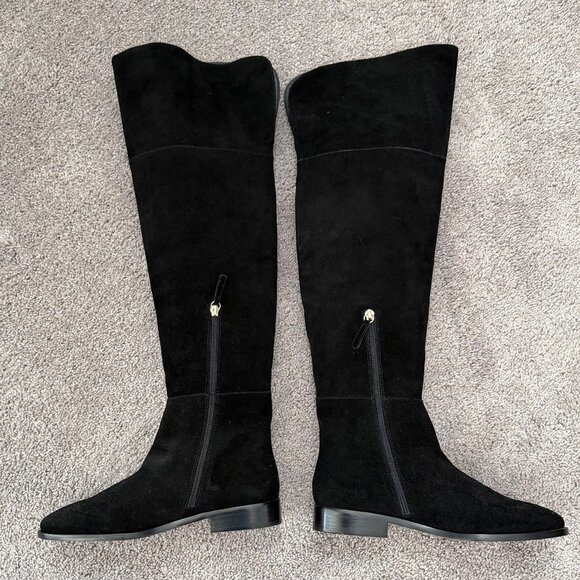 J.CREW Over The Knee Black Suede Boots 9 - Picture 2 of 6